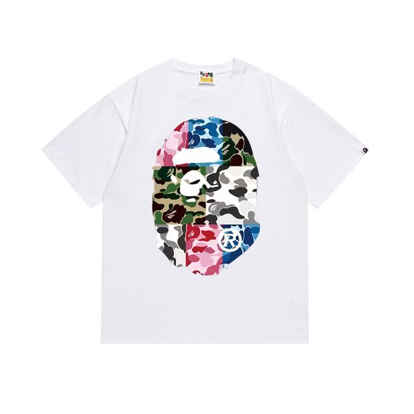 Designer Men T Shirt Combed Cotton Side Print Color Block Oversized Unisex Summer Top